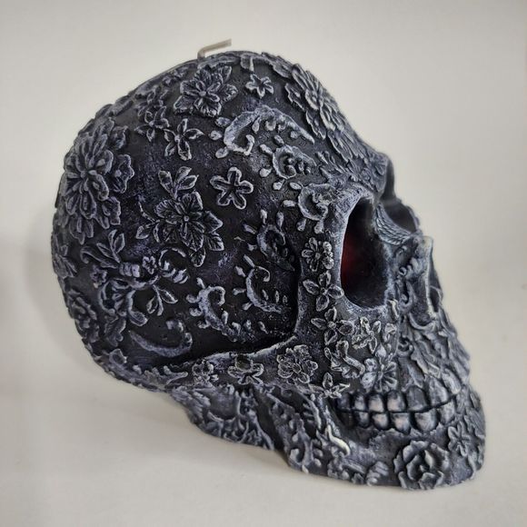 Skull Bleeding Candle Blue Texture Goth Halloween Bleeds Red Large Decor… - Picture 5 of 10